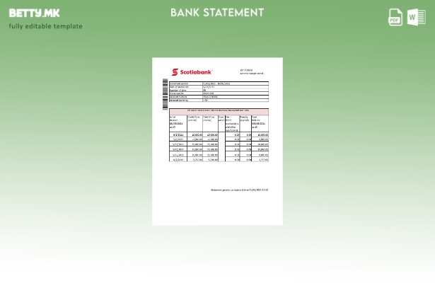 модерен стил шаблон ексел за извод од банкарска банка на Хонг Конг Шкотска банка